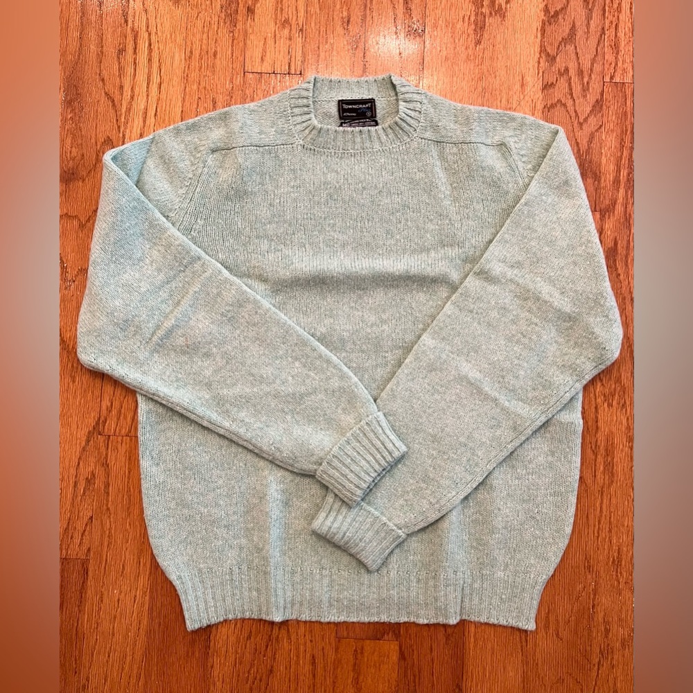 Towncraft Plus Shetland Wool Crewneck Sweater Men's Size Large Long Slee…